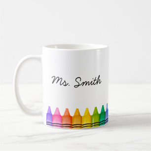 Personalised New Teacher Gift Name Crayon Mug