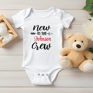 Personalised New To The Crew, Baby Shower Gift Baby Bodysuit