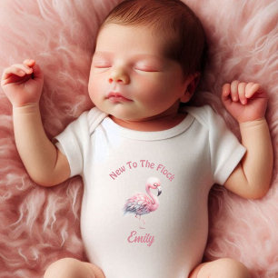 Personalised New To The Flock  Baby Bodysuit