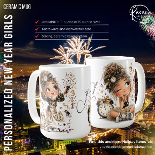 Personalised New Year Girls Happy New Year Mug
