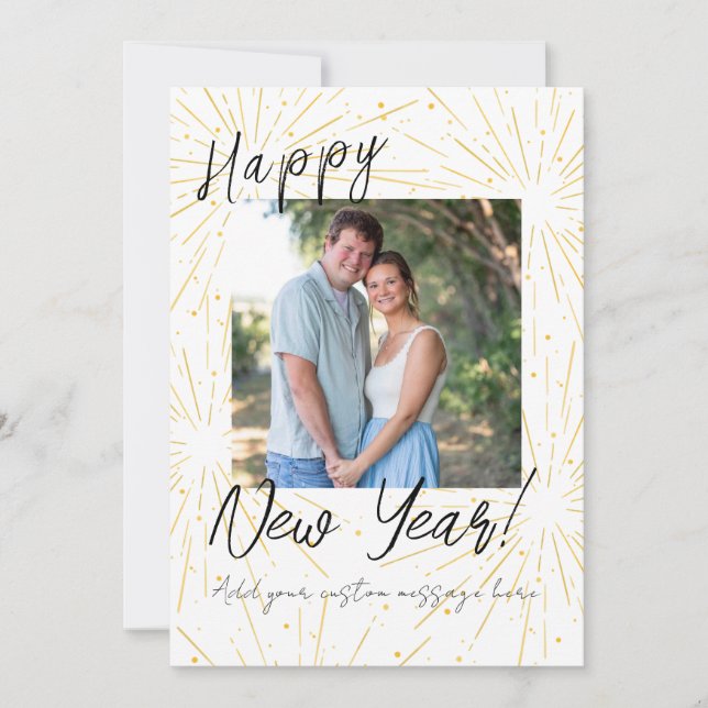 Personalised New Year Greeting Card - Fireworks  (Front)