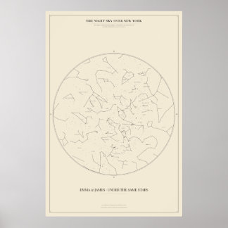 Personalised New York Star Map Poster