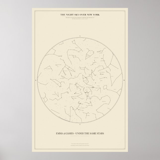 Personalised New York Star Map Poster (Front)