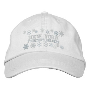 Personalised New York Winter Snowflakes Embroidered Hat