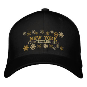 Personalised New York Winter Snowflakes Embroidered Hat