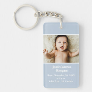 Personalised Newborn photo birth announcement  Key Ring