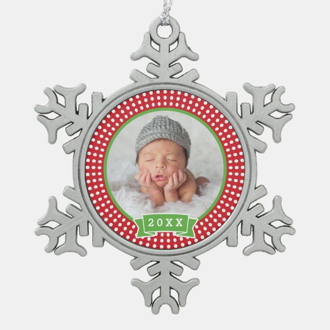 Personalised Newborn Photo Keepsake Ornament (Front)