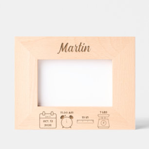 Personalised Newborn Wooden Photo Frame