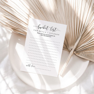 Personalised Newlywed Bucket List Card