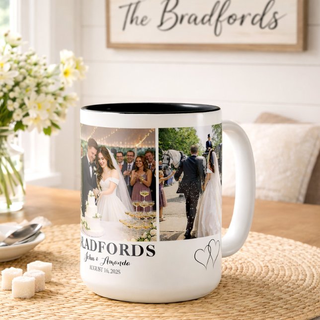 Personalised Newlywed Photo Collage Coffee Mug (Creator Uploaded)