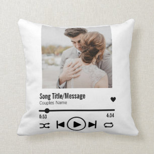 Personalised Newlywed Photo Song Playlist Cushion