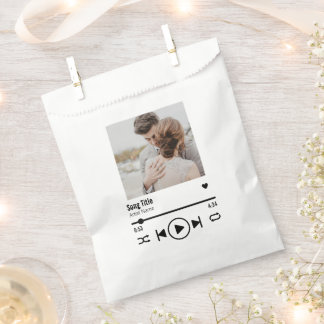Personalised Newlywed Photo Song Playlist Favour Bags