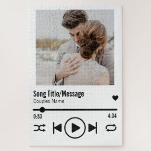 Personalised Newlywed Photo Song Playlist Jigsaw Puzzle