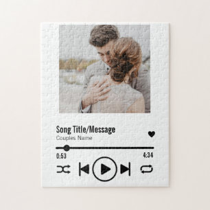 Personalised Newlywed Photo Song Playlist Jigsaw Puzzle