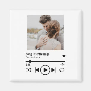 Personalised Newlywed Photo Song Playlist Magnet