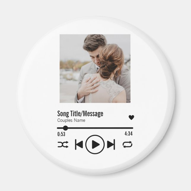 Personalised Newlywed Photo Song Playlist Magnet (Front)