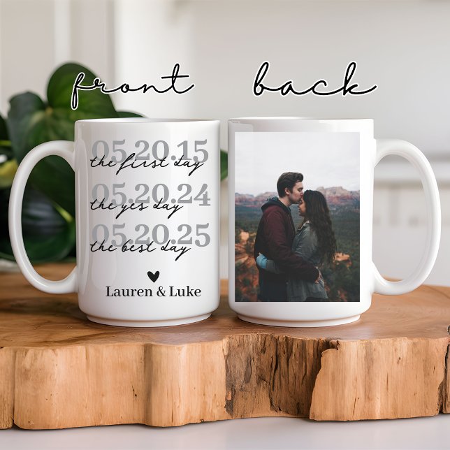 Personalised Newlyweds Couple Photo & Date Mug (custom wedding photo mug, wedding date mug, personalized couple mug, newlyweds gift, engagement gift)