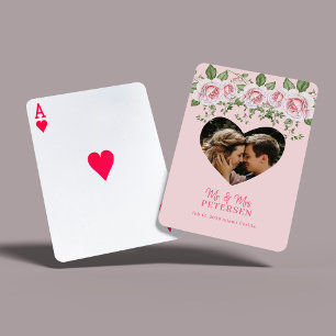 Personalised newlyweds photo wedding favour playing cards