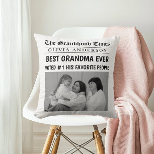 Personalised Newspaper   Best Grandma Gift Cushion