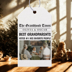 Personalised Newspaper   Best Grandparent Gift Tags