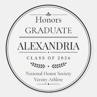 Personalised Newspaper Graduation 2026 Classic Round Sticker