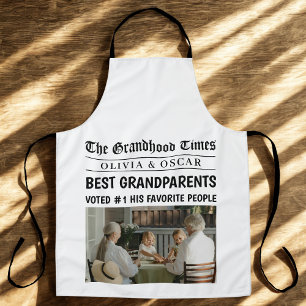 Personalised Newspaper Headline   Best Grandparent Apron