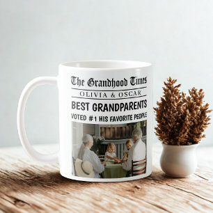 Personalised Newspaper Mug Best Grandparents