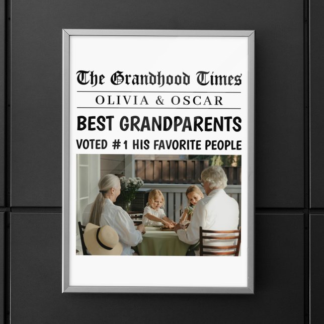 Personalised Newspaper Photo | Best Grandparents Poster (Creator Uploaded)