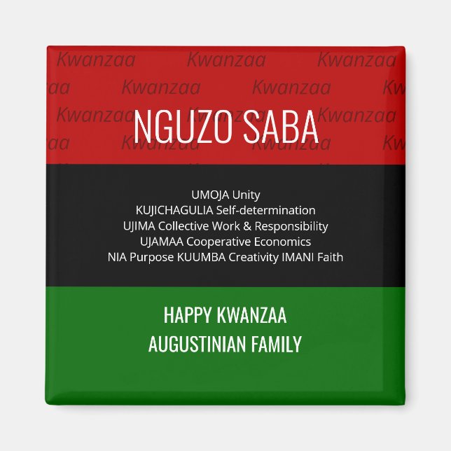 Personalised NGUZO SABA 7 Principles Happy Kwanzaa Magnet (Front)