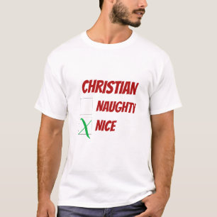 Personalised Nice or Nice Christmas Novelty T-Shirt