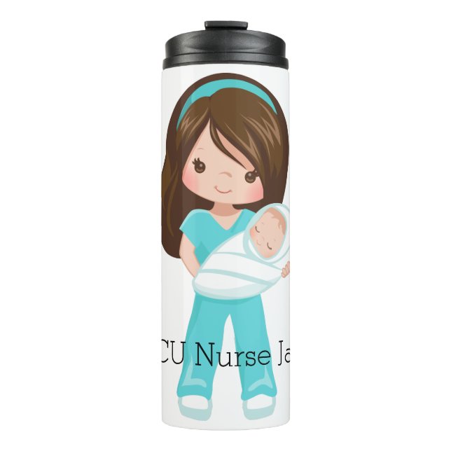 Personalised NICU Nurse Holding Baby Christmas Thermal Tumbler (Front)