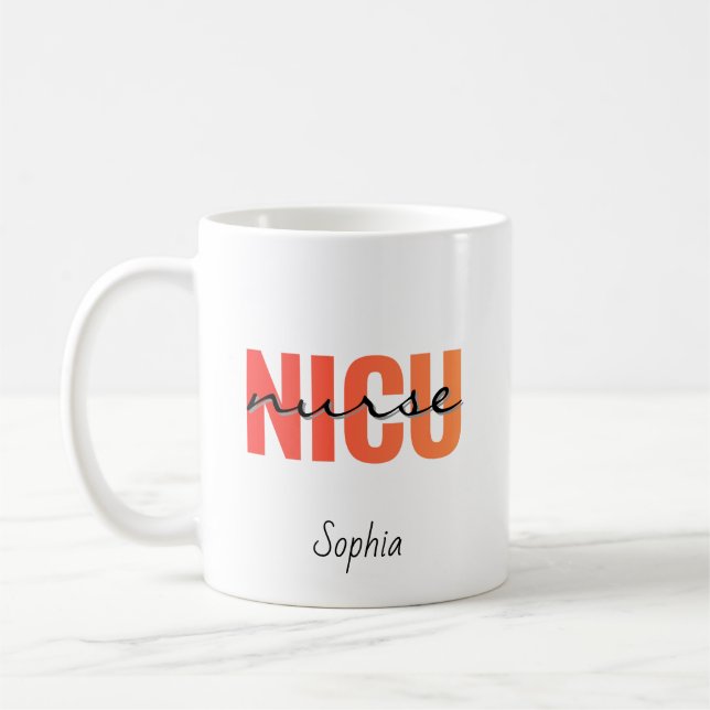 Personalised NICU Nurse Name Coffee Mug (Left)