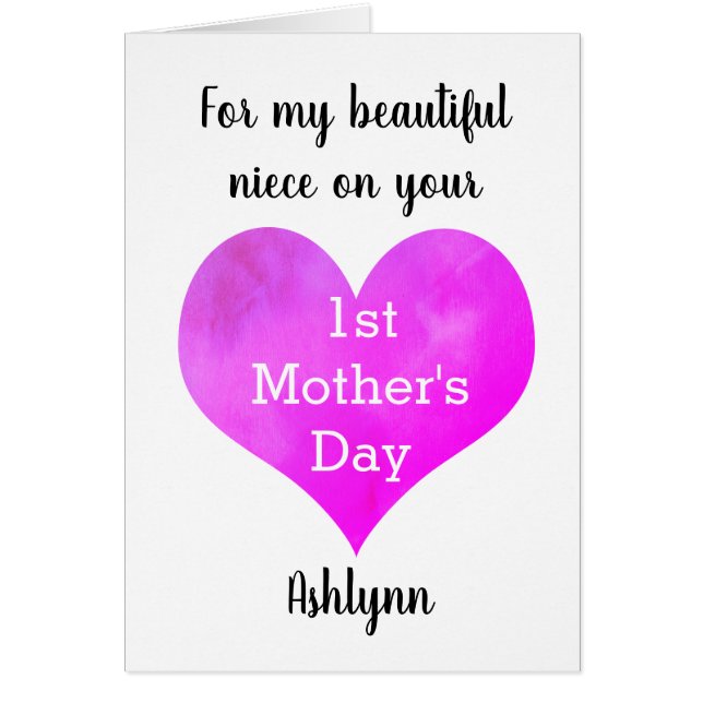 Personalised Niece 1st Mother's Day (Front)