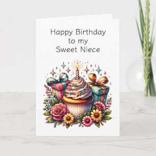 Personalised Niece's Birthday and Colouring Page Card