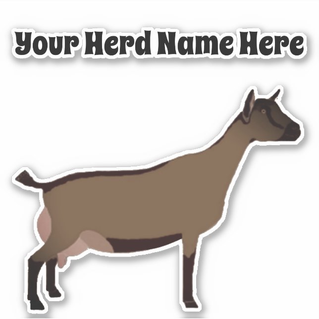 Personalised Nigerian Dwarf Dairy Goat (Front)