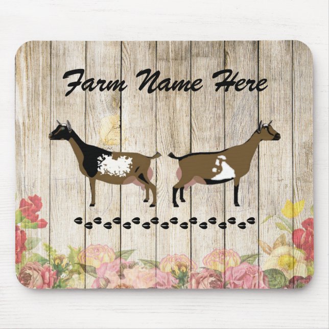 Personalised Nigerian Dwarf Dairy Goat Farm Mouse Pad (Front)