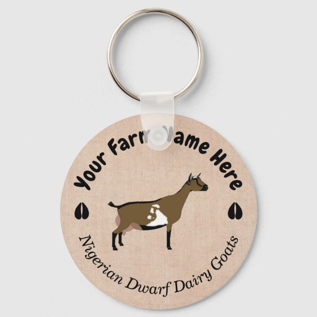 Personalised Nigerian Dwarf Dairy Goat Key Ring (Front)