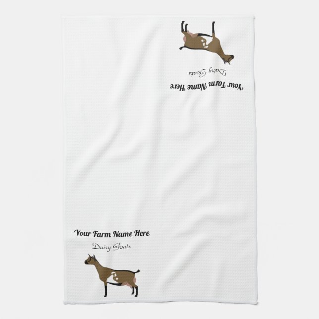Personalised Nigerian Dwarf Dairy Goat Tea Towel (Vertical)