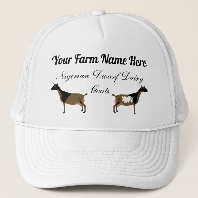 Personalised Nigerian Dwarf Dairy Goat Trucker Hat (Front)