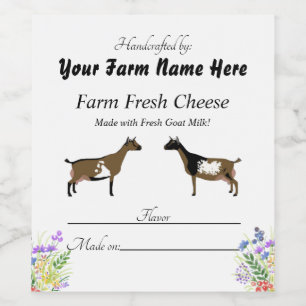 Personalised Nigerian Dwarf Goat Cheese Label