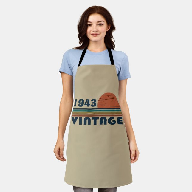 Personalised ninety vintage 90th birthday party apron (Worn)
