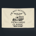 Personalised ninety vintage 90th birthday party banner<br><div class="desc">You can add some originality to your wardrobe collection with this vintage classic truck graphic design with awesome typography font lettering, It is a great gift idea for men, women, husbands, wife, grandpa, and grandma who will love this one-of-a-kind artwork. The best amazing and funny holiday present for your happy...</div>