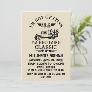 Personalised ninety vintage 90th birthday party invitation