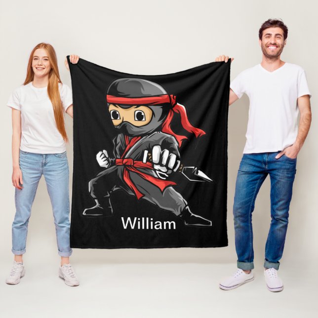 Personalised Ninja    Fleece Blanket (In Situ)