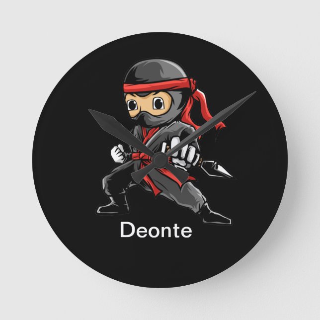 Personalised Ninja      Round Clock (Front)