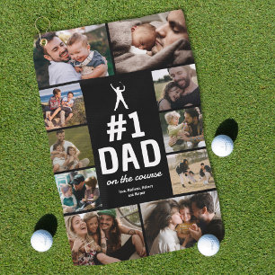 Personalised No.1 Dad Golf Towel with Photos