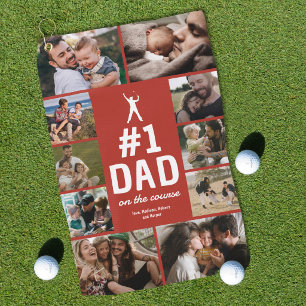Personalised No.1 Dad Golf Towel with Photos
