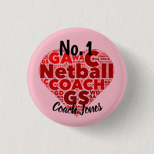 Personalised No.1 Netball Coach Badge