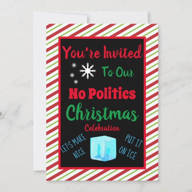 Personalised No Politics Christmas Invitation (Front)