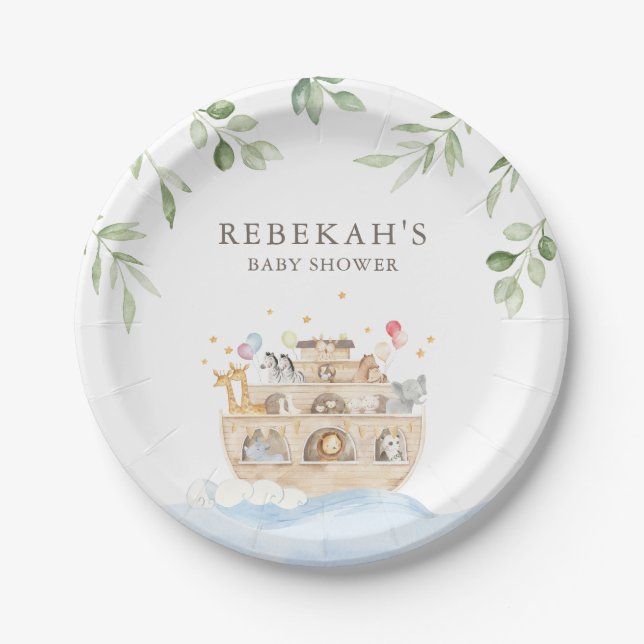 Personalised Noah's Ark Party Plates (Front)